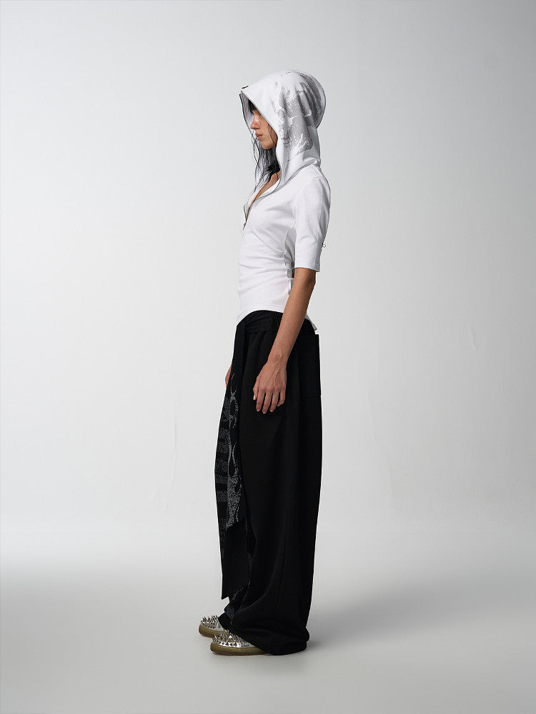 Confront Slogan Boxing Flame Streamer Sweatpants