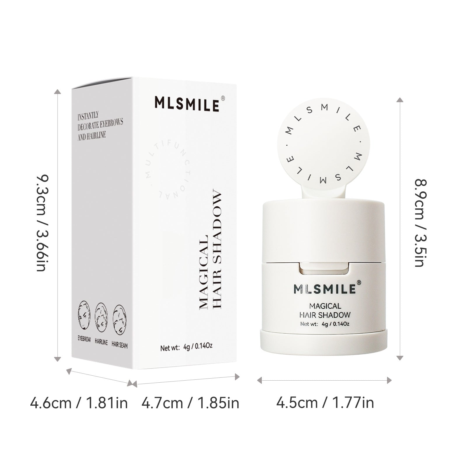 Contouring and shading powder for concealing and filling in hairlines, waterproof and long-lasting eyebrow powder and pomade, multi-functional makeup