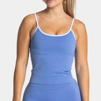 Contrast Color Shockproof Yoga Set Women Four-Piece Bra Shorts Vest Trousers