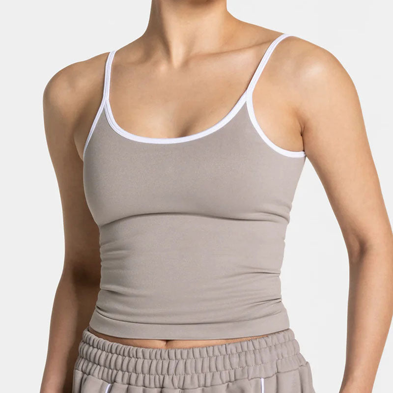 Contrast Color Shockproof Yoga Set Women Four-Piece Bra Shorts Vest Trousers