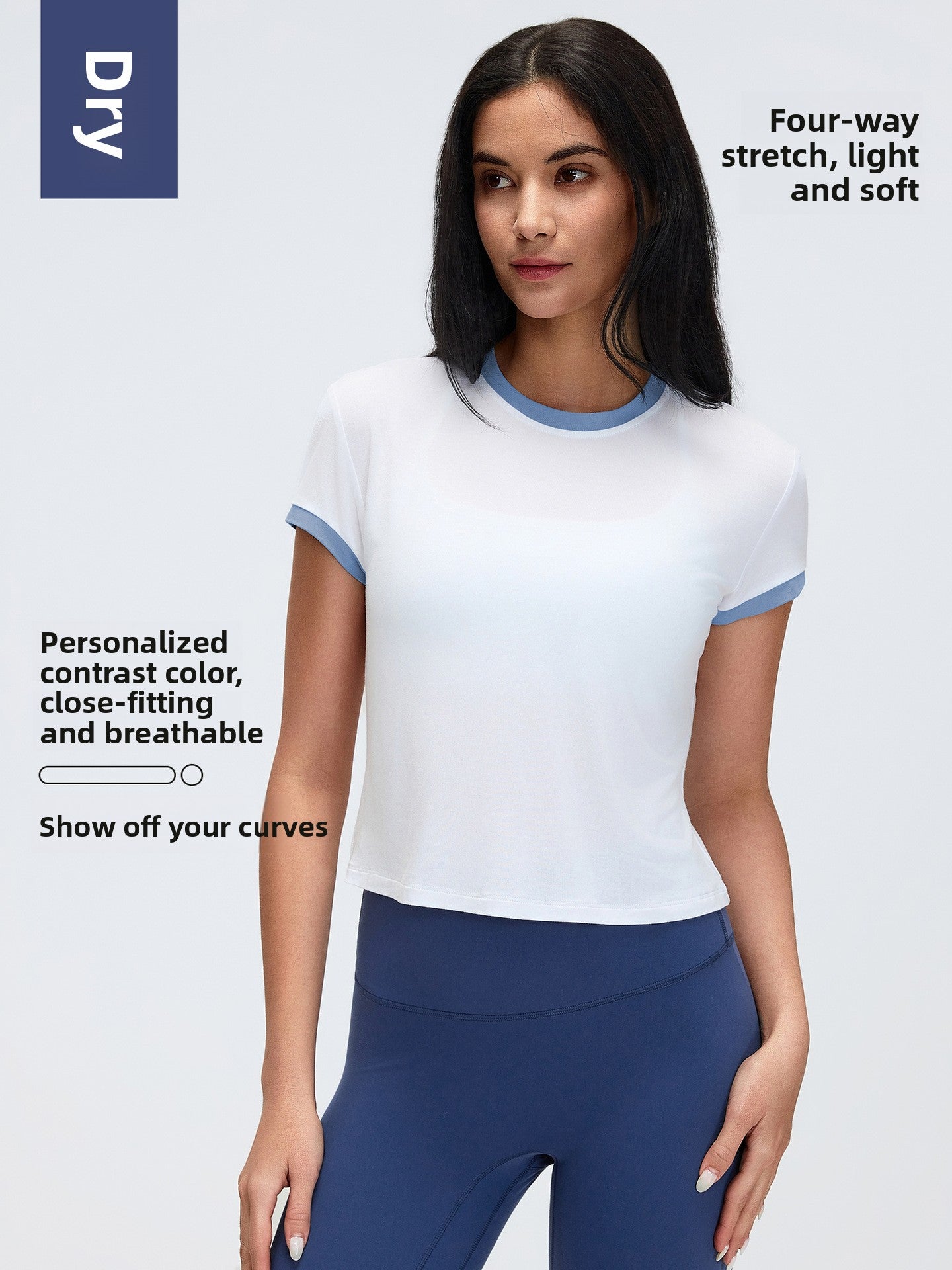 Contrast Color Sports Yoga T-Shirt
