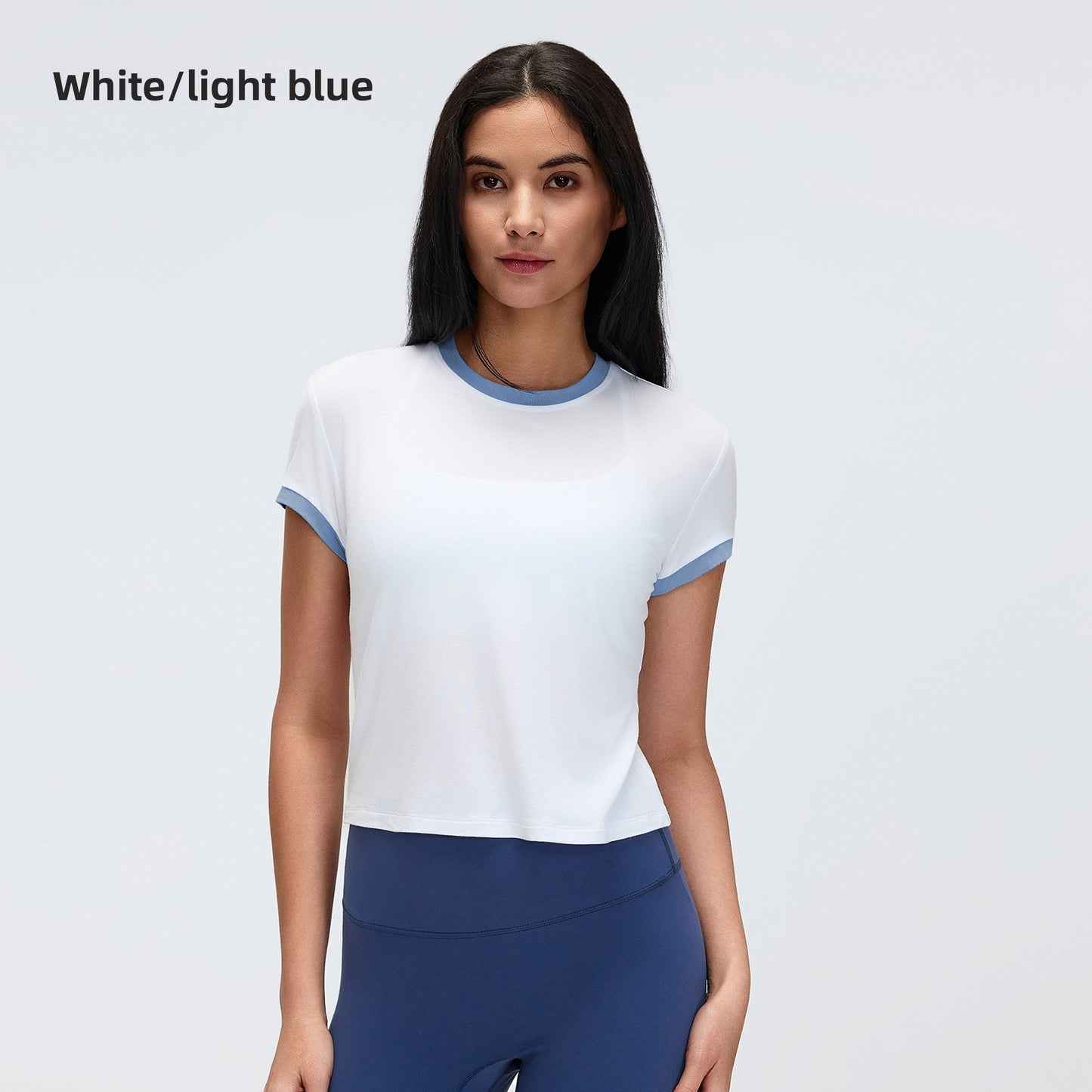 Contrast Color Sports Yoga T-Shirt
