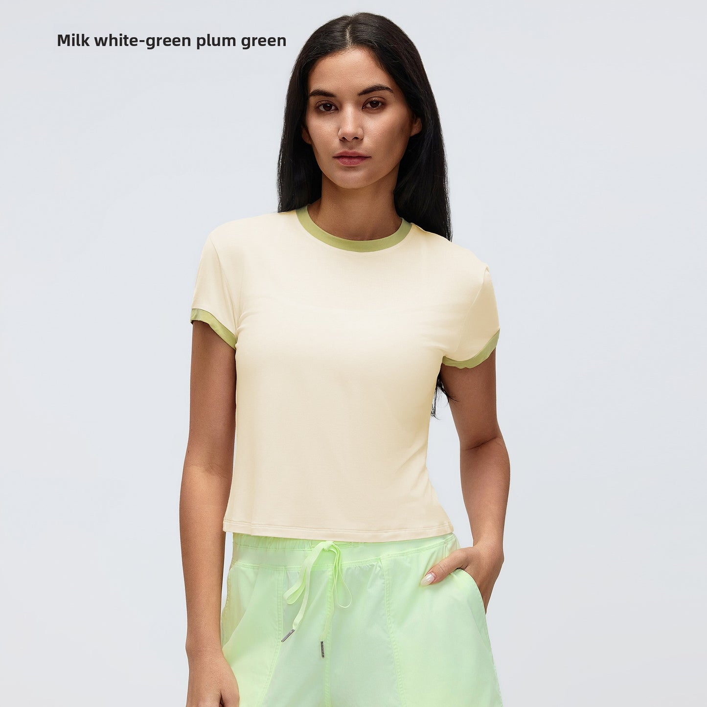 Contrast Color Sports Yoga T-Shirt