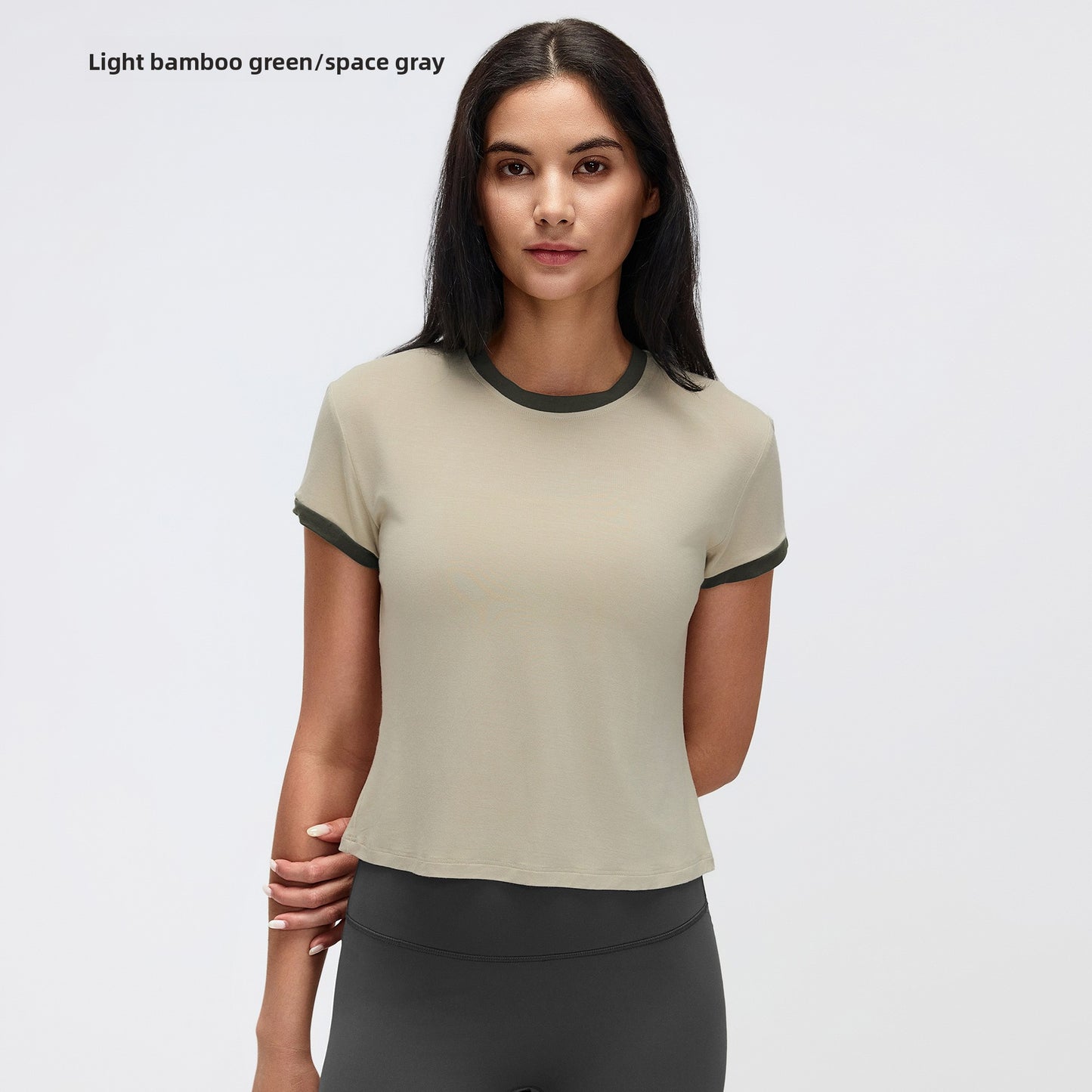 Contrast Color Sports Yoga T-Shirt