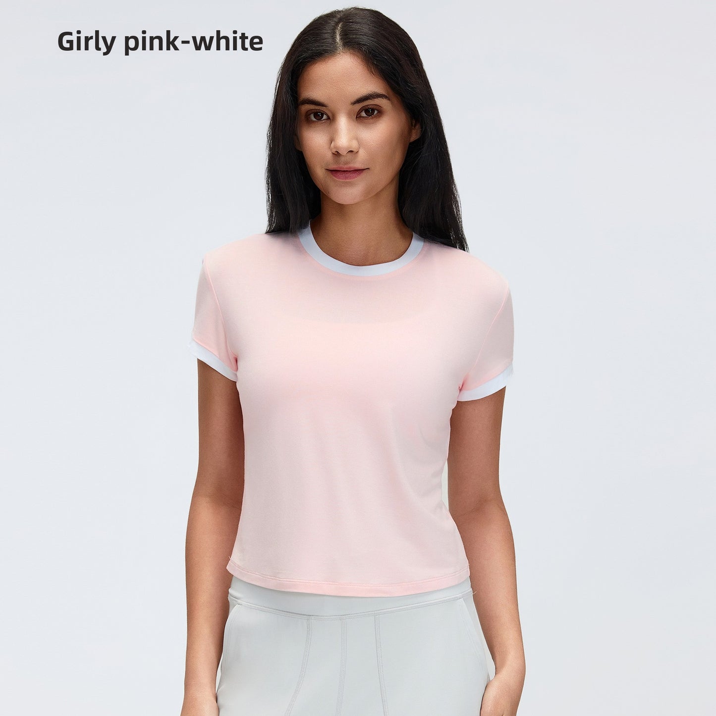 Contrast Color Sports Yoga T-Shirt