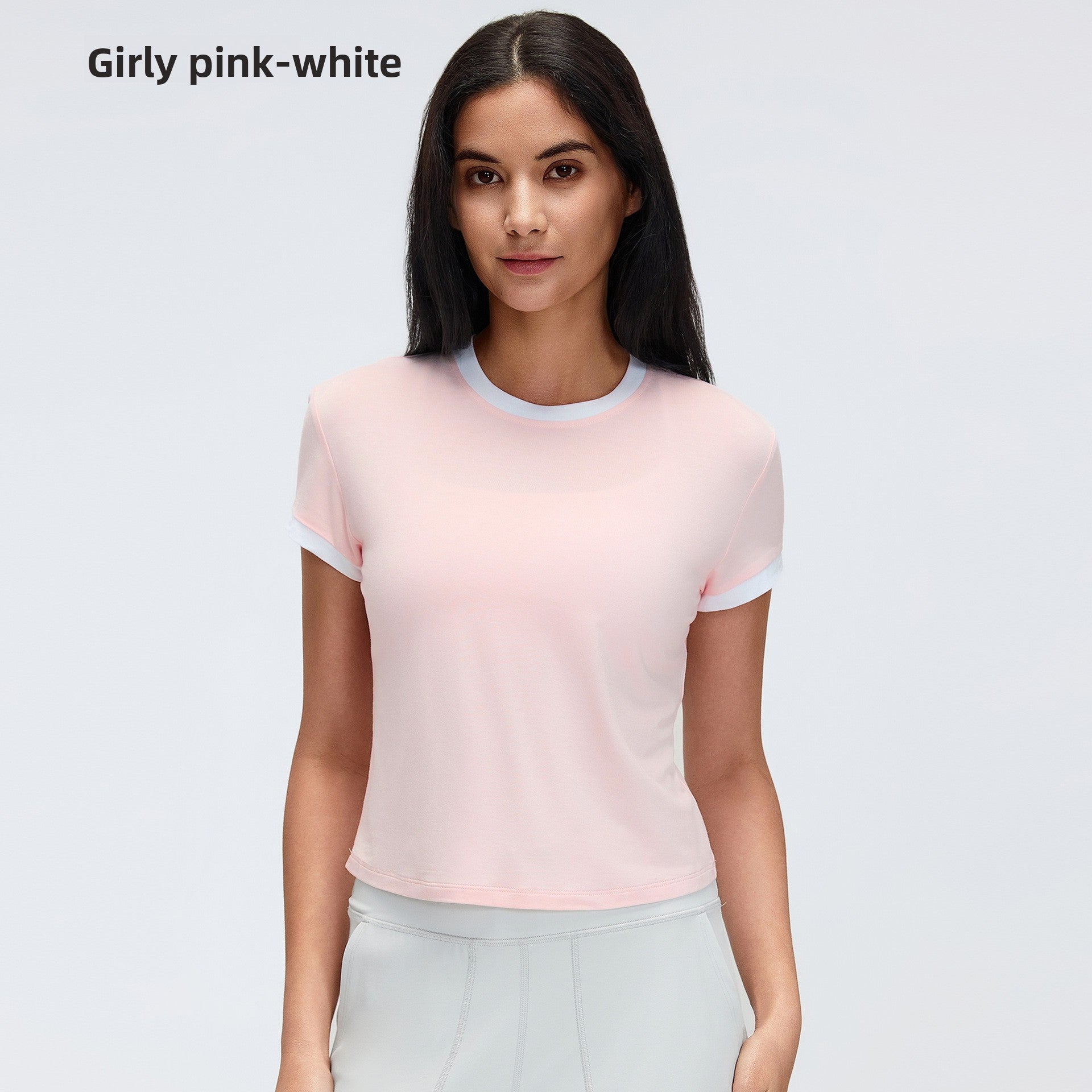 Contrast Color Sports Yoga T-Shirt