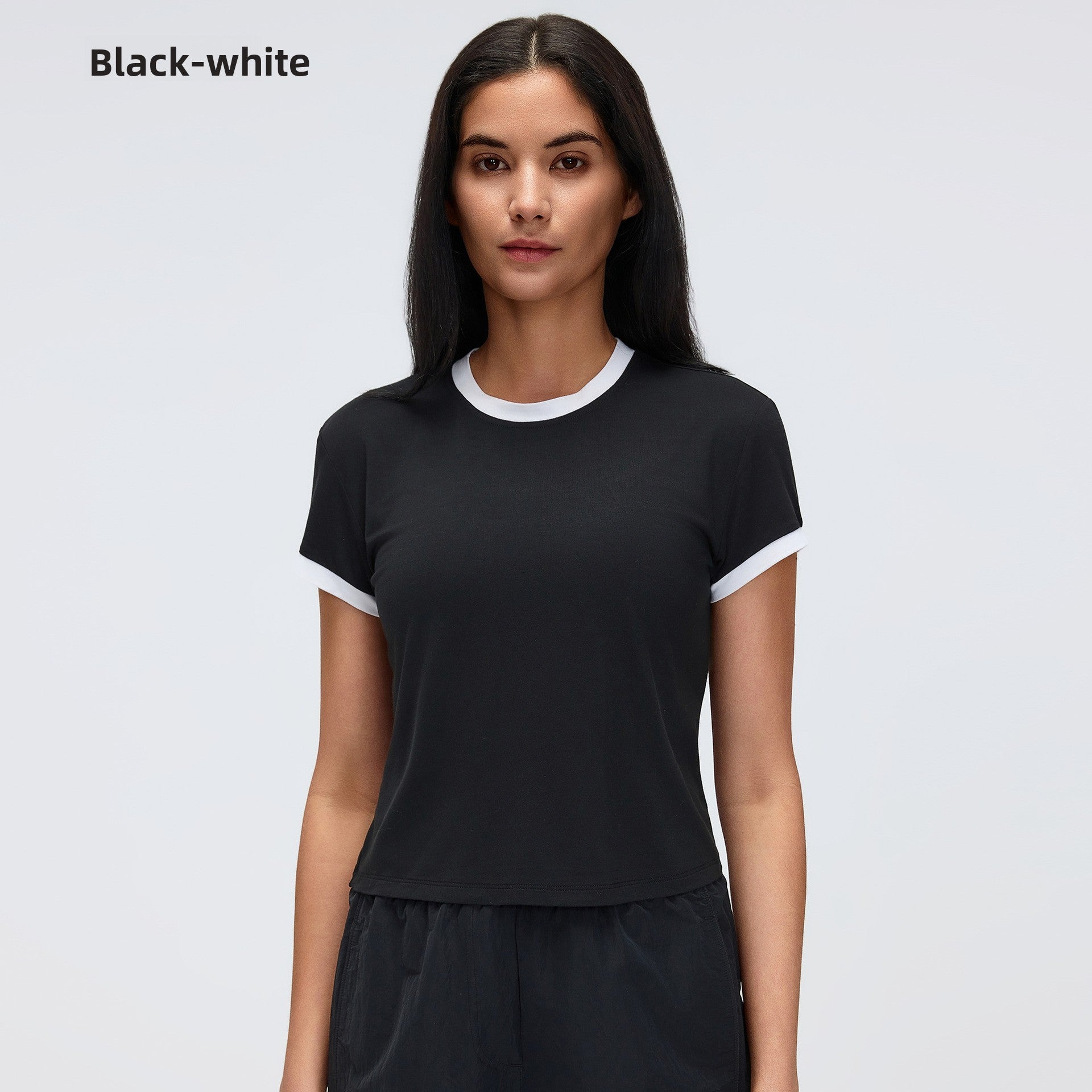 Contrast Color Sports Yoga T-Shirt
