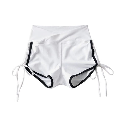 Contrast Trim High Waist Drawstring Shorts