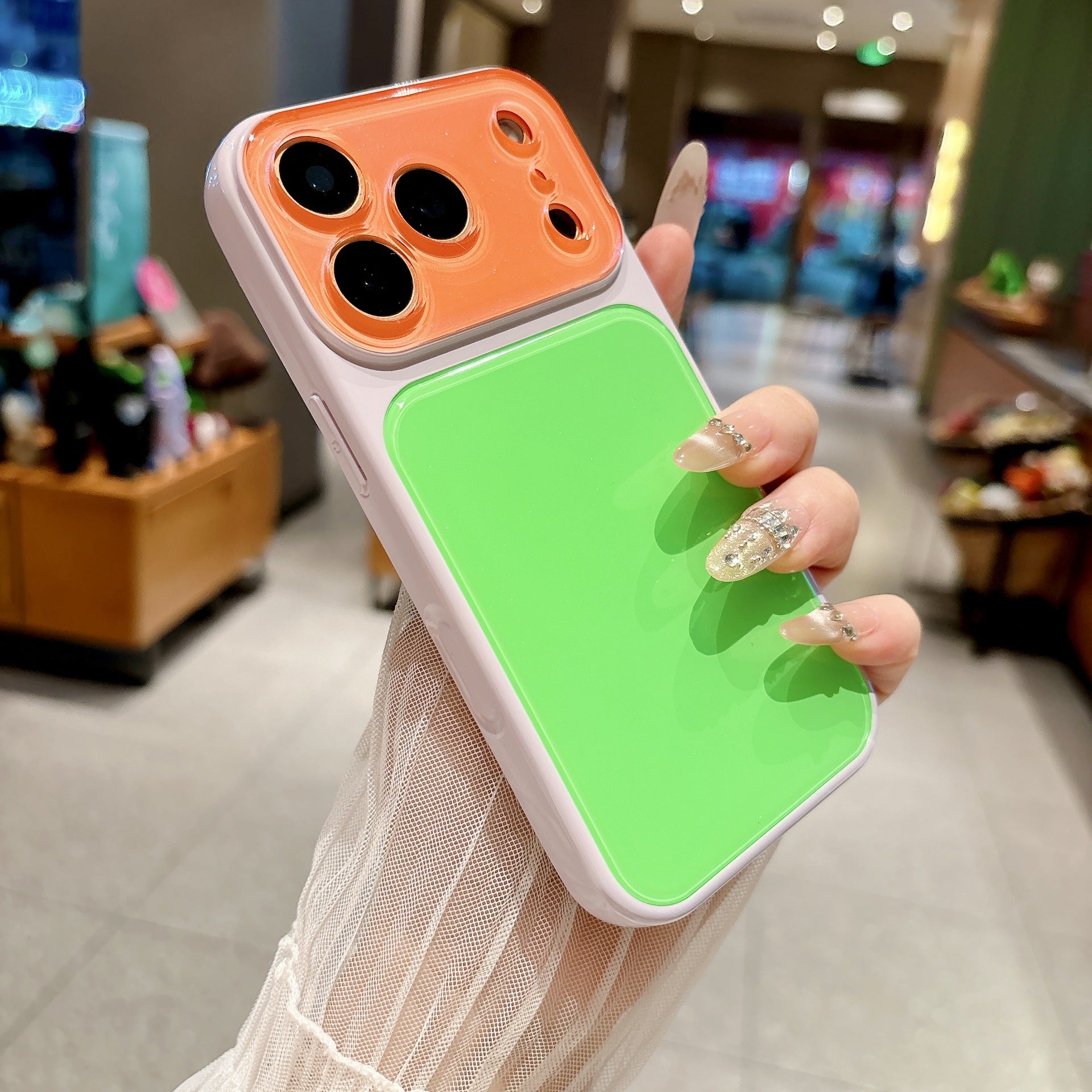 Contrasting Color Acrylic Phone Case for iPhone Models
