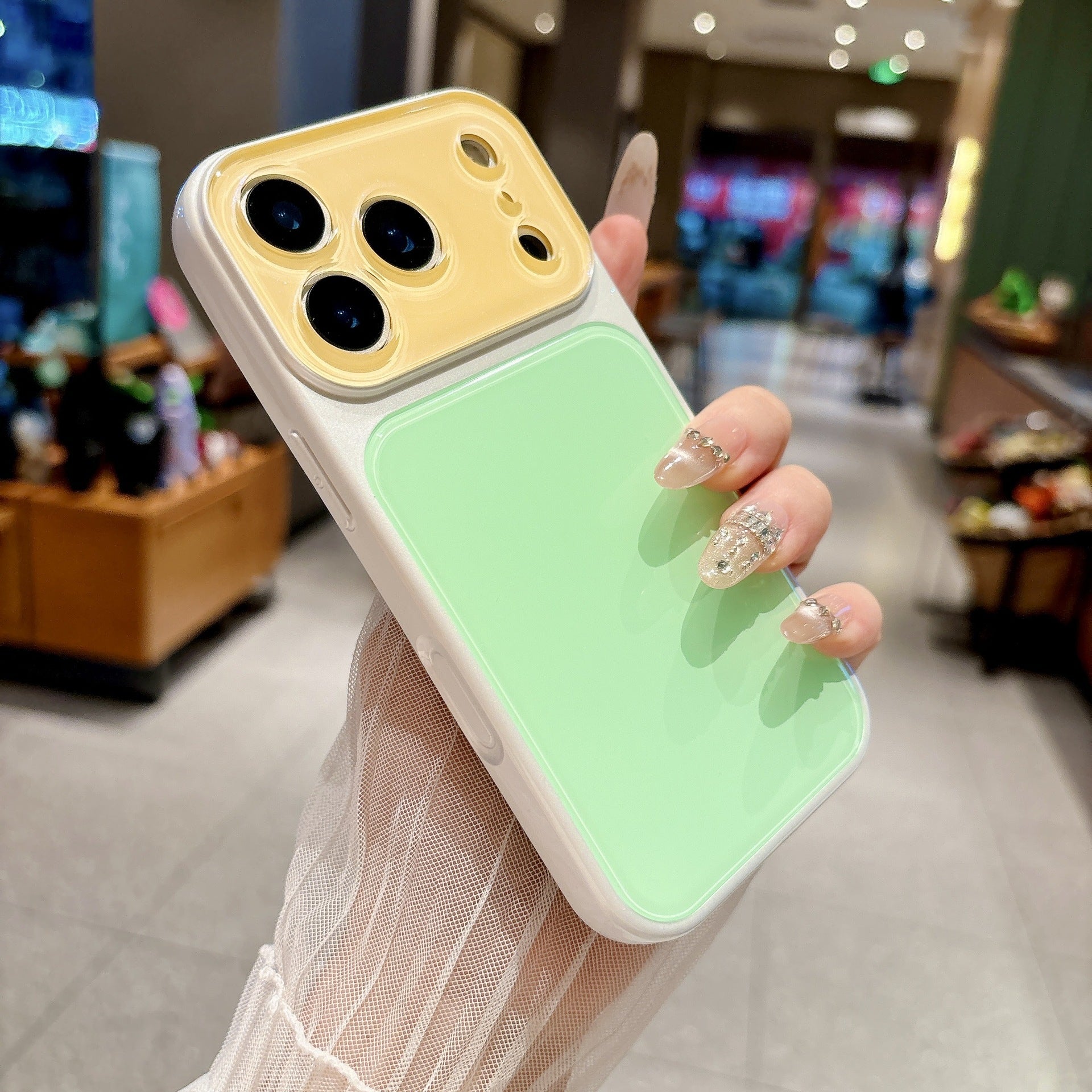 Contrasting Color Acrylic Phone Case for iPhone Models