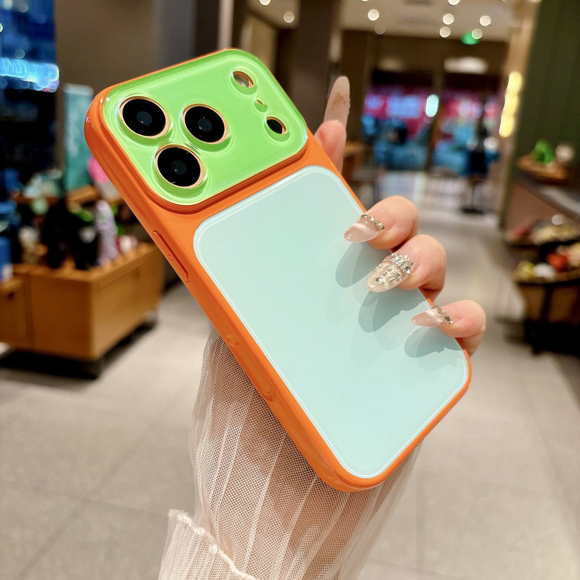 Contrasting Color Acrylic Phone Case for iPhone Models