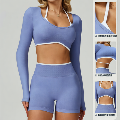 Contrasting-color yoga and fitness apparel
