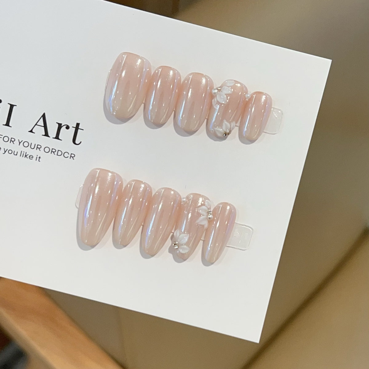 Cool white carved wearable nails