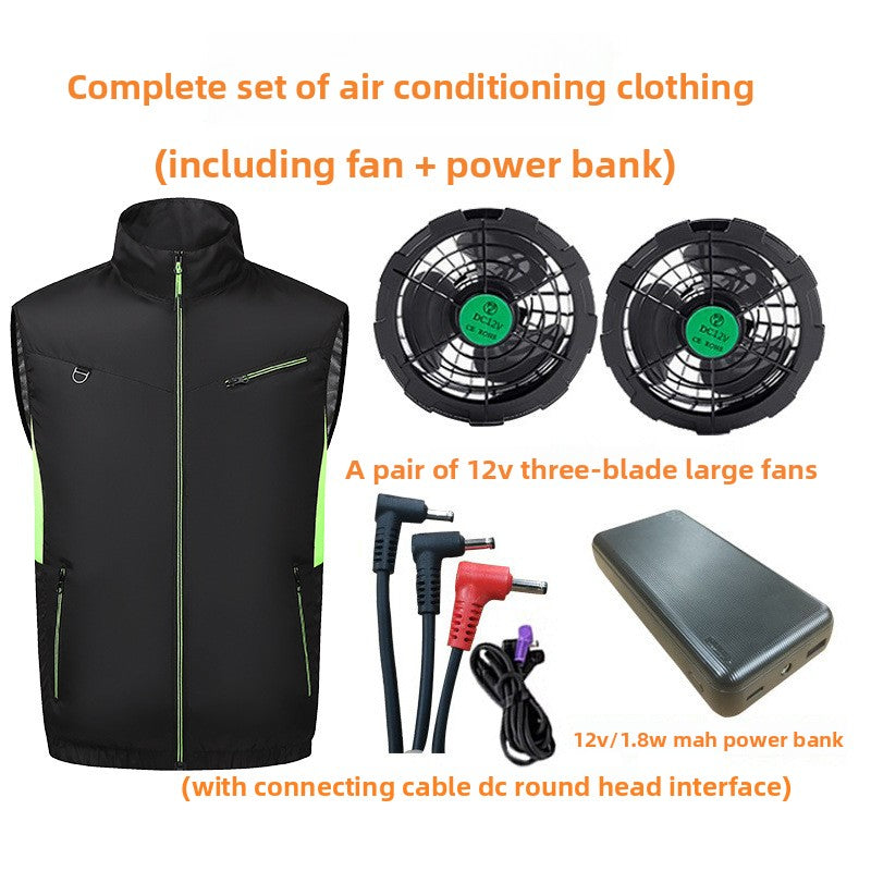 Cooling Fan Vest Air Conditioning Work Vest with Reflective Strips