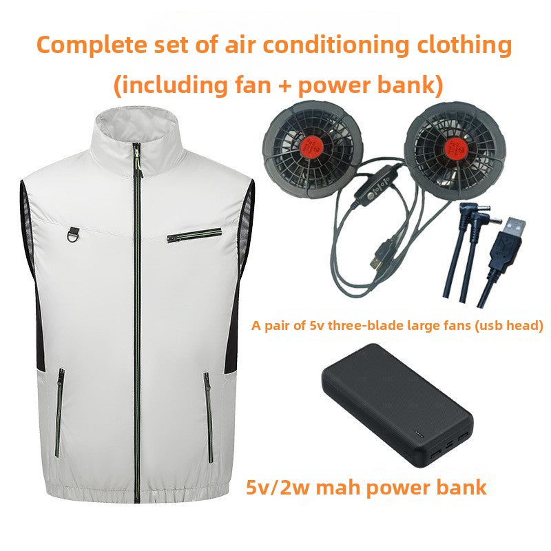 Cooling Fan Vest Air Conditioning Work Vest with Reflective Strips