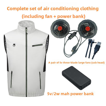 Cooling Fan Vest Air Conditioning Work Vest with Reflective Strips