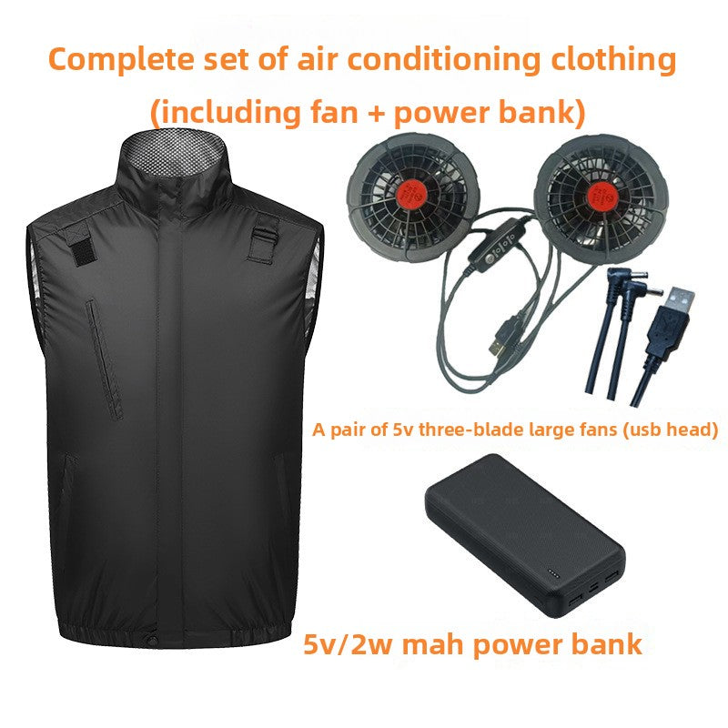 Cooling Fan Vest Air Conditioning Work Vest with Reflective Strips
