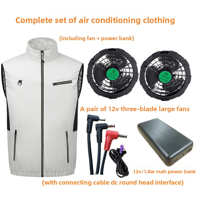 Cooling Fan Vest Air Conditioning Work Vest with Reflective Strips
