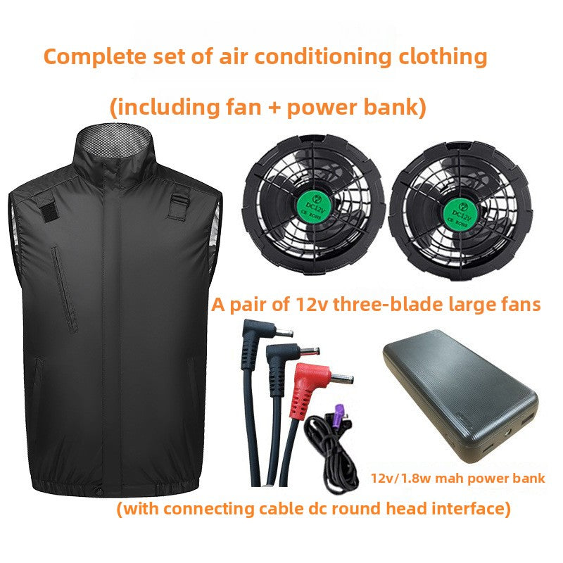Cooling Fan Vest Air Conditioning Work Vest with Reflective Strips