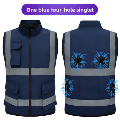 Cooling Fan Vest for Outdoor Work and Fishing