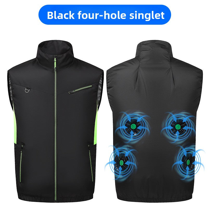 Cooling Fan Vest for Summer Outdoor Work Heat Protection