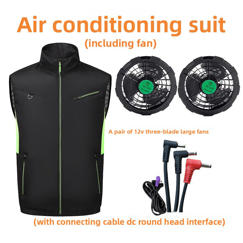 Cooling Fan Vest for Summer Outdoor Work Heat Protection
