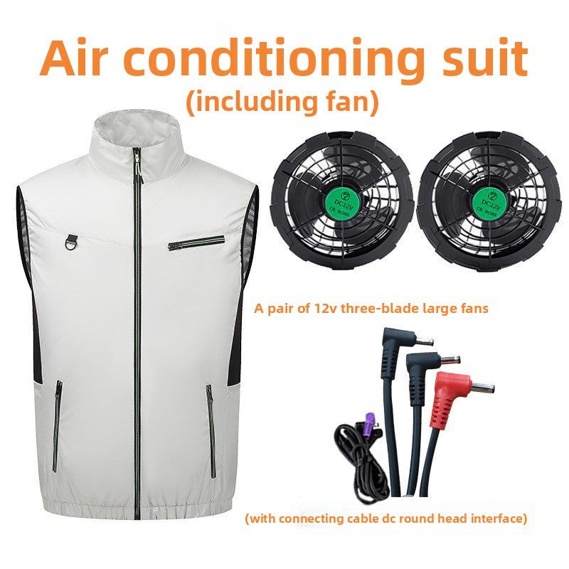 Cooling Fan Vest for Summer Outdoor Work Heat Protection
