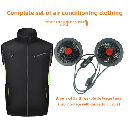 Cooling Fan Vest for Summer Outdoor Work Heat Protection