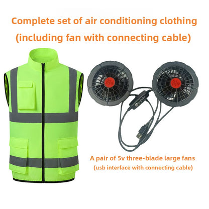 Cooling Fan Vest Work Safety Vest Reflective