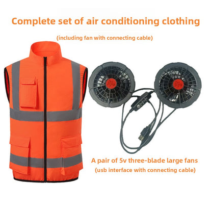 Cooling Fan Vest Work Safety Vest Reflective