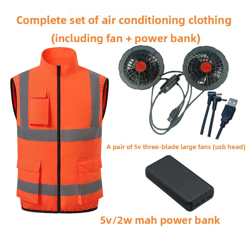 Cooling Fan Vest Work Safety Vest Reflective