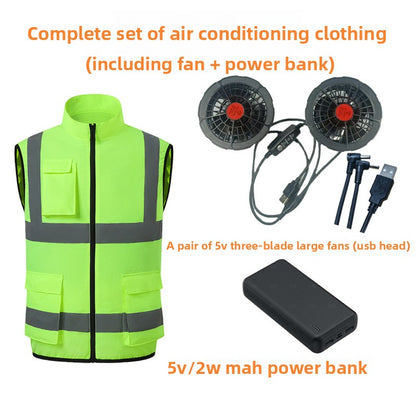 Cooling Fan Vest Work Safety Vest Reflective