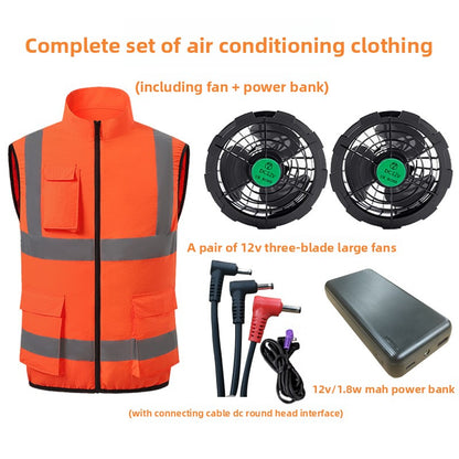 Cooling Fan Vest Work Safety Vest Reflective