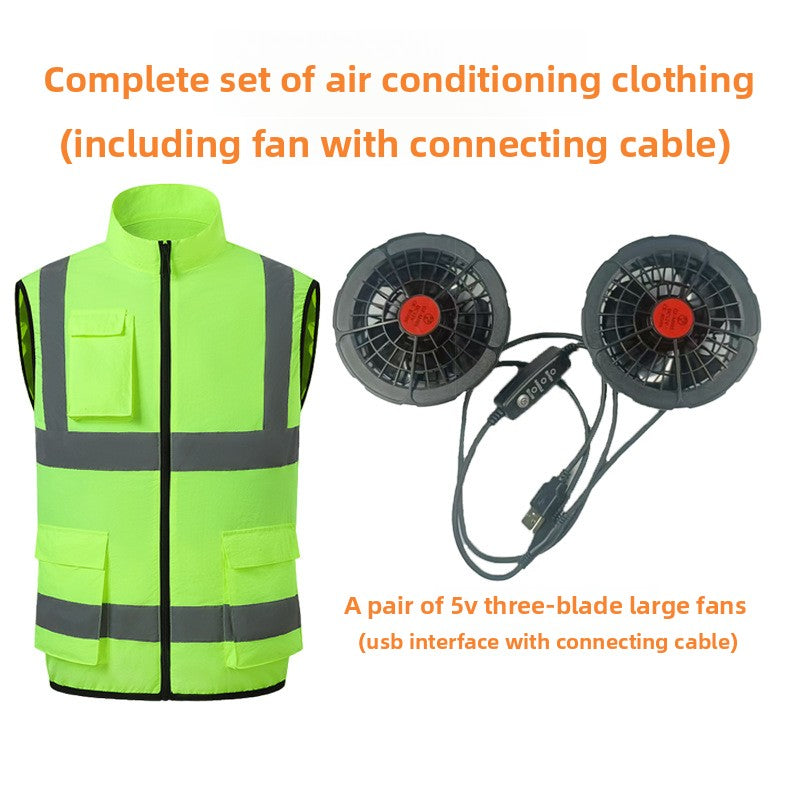 Cooling Fan Vest Work Safety Vest Reflective