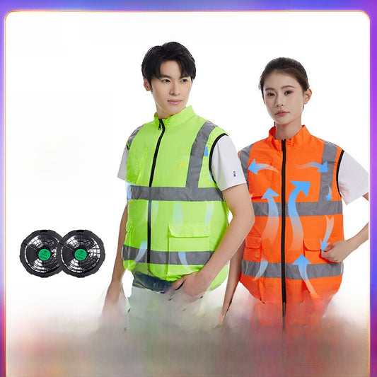 Cooling Fan Vest Work Safety Vest Reflective