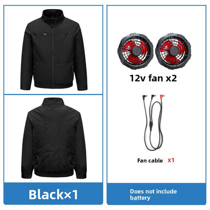 Cooling Fan Work Jacket with Battery Pack