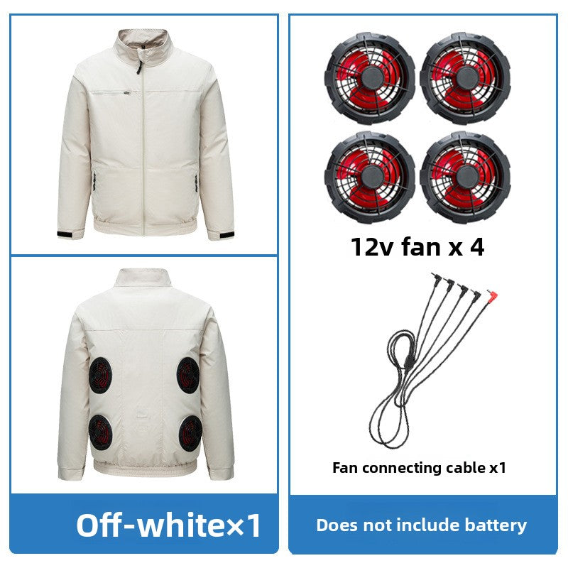 Cooling Fan Work Jacket with Battery Pack