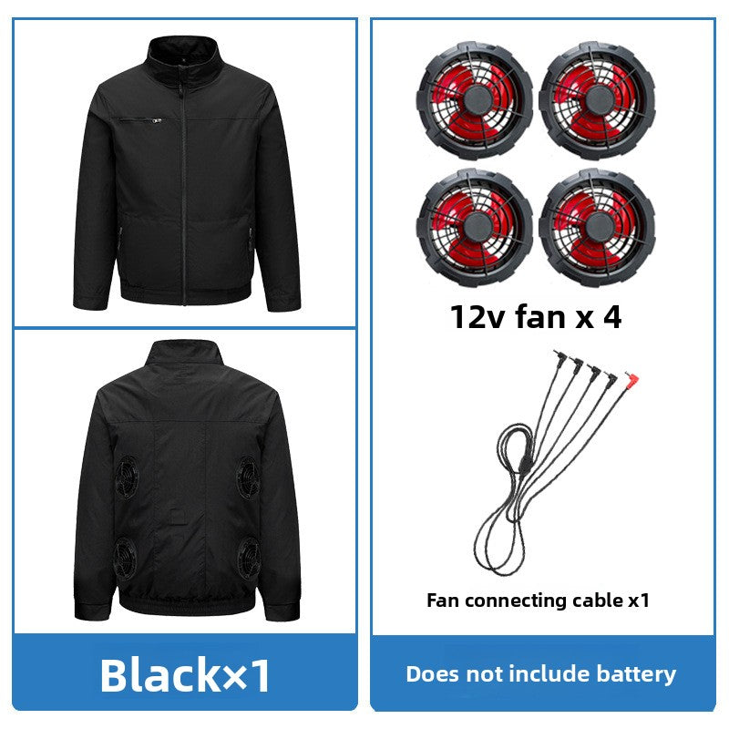 Cooling Fan Work Jacket with Battery Pack