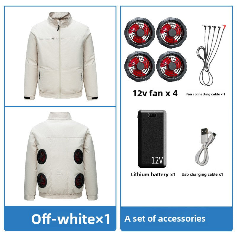 Cooling Fan Work Jacket with Battery Pack