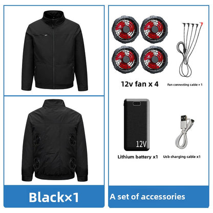 Cooling Fan Work Jacket with Battery Pack
