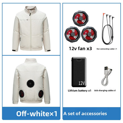 Cooling Fan Work Jacket with Battery Pack