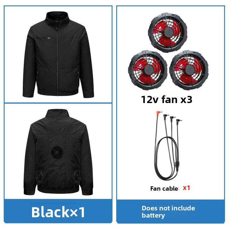 Cooling Fan Work Jacket with Battery Pack