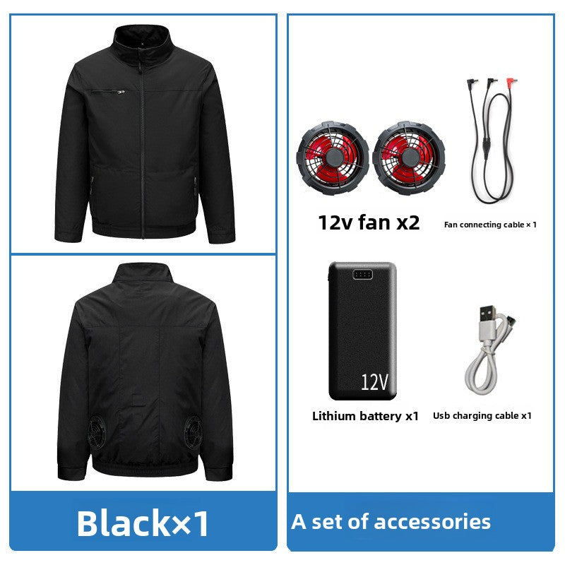 Cooling Fan Work Jacket with Battery Pack
