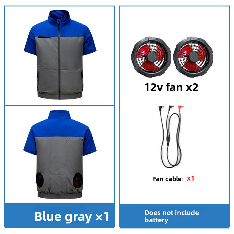 Cooling Fan Work Jacket with Battery Pack