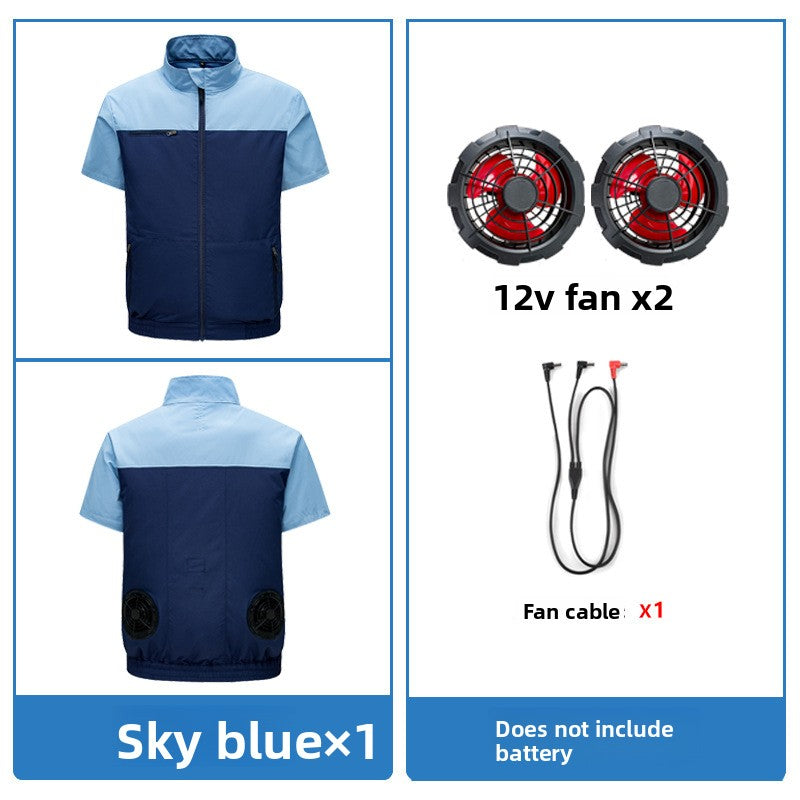 Cooling Fan Work Jacket with Battery Pack