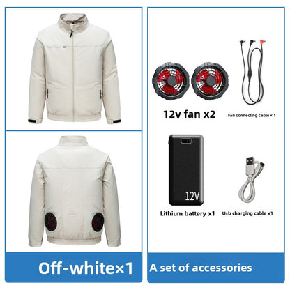 Cooling Fan Work Jacket with Battery Pack