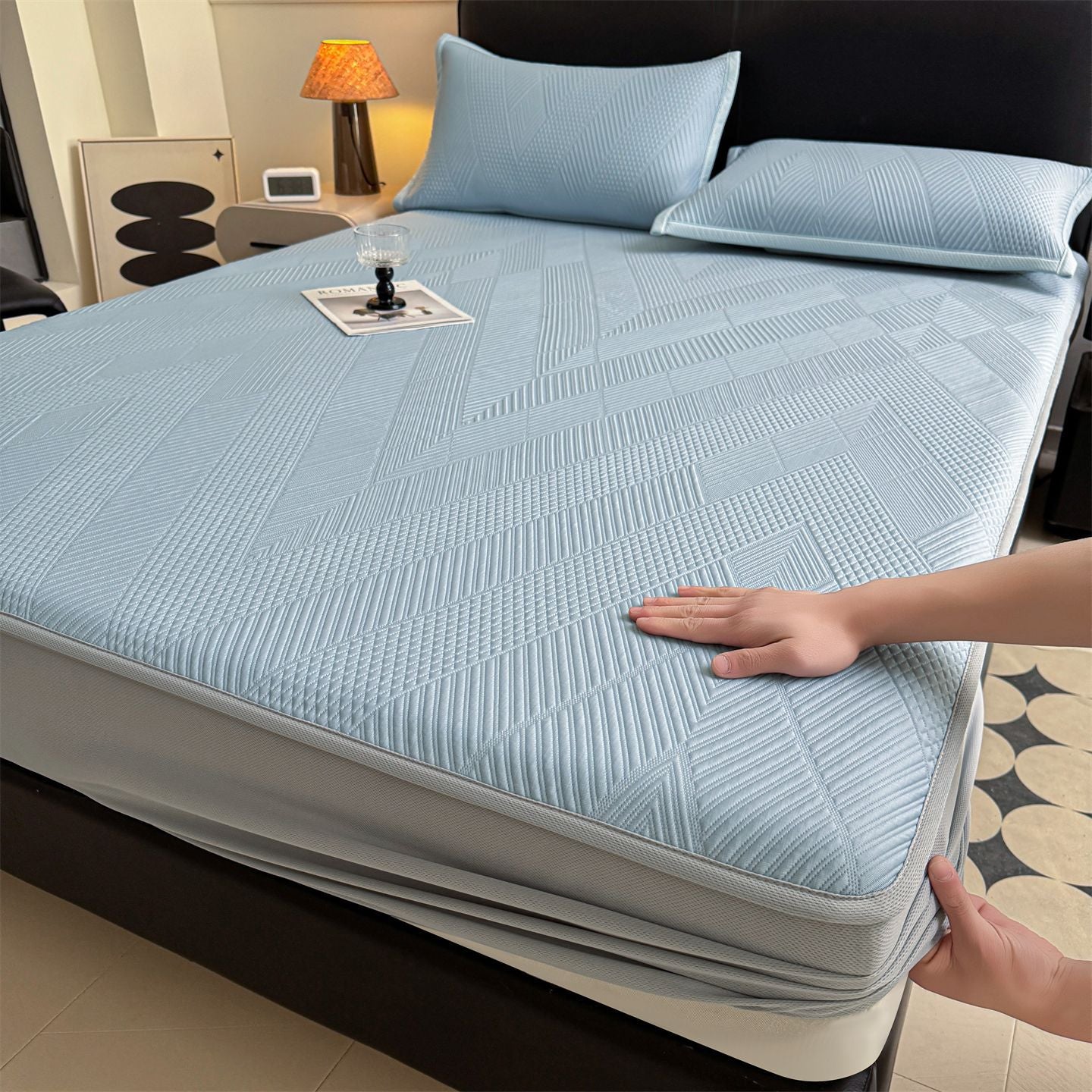 Cooling Ice Silk Bed Mat Set