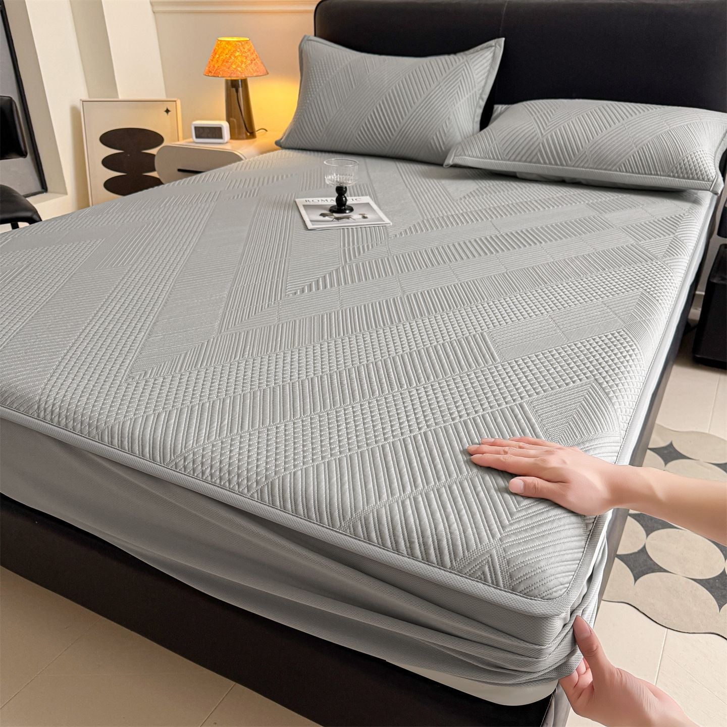 Cooling Ice Silk Bed Mat Set