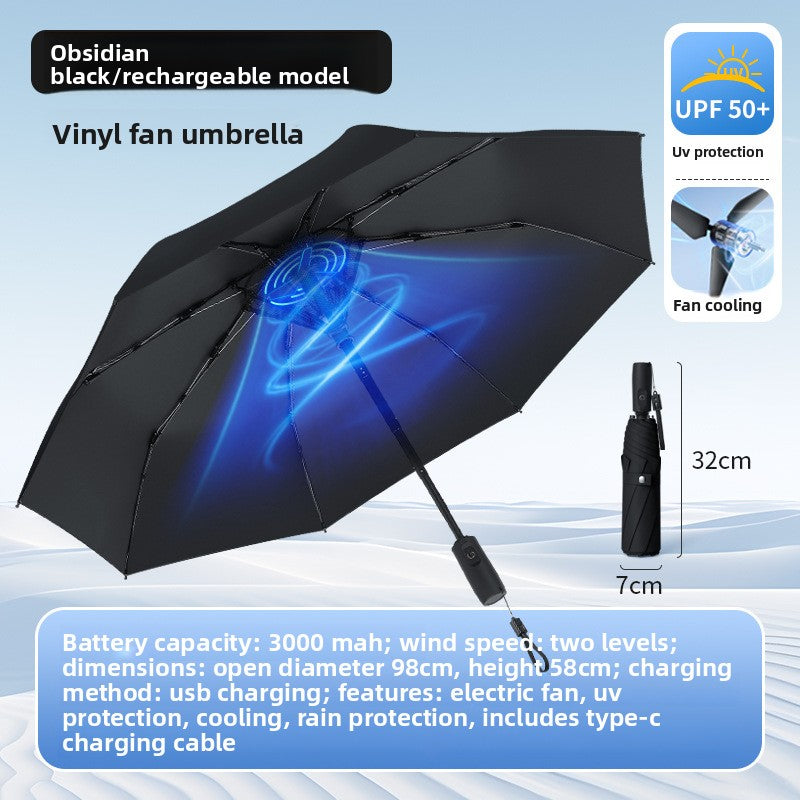 Cooling Umbrella with Fan and Mist Spray