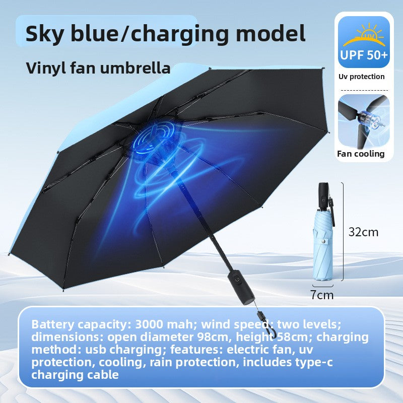 Cooling Umbrella with Fan and Mist Spray
